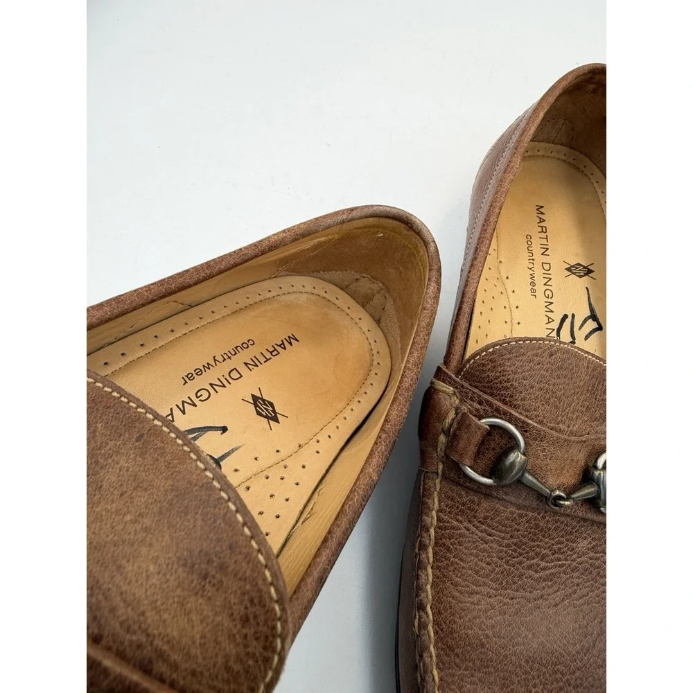 Martin Dingman Countrywear Brown Leather Bit Loafers Vibram Men's 10M Brazil